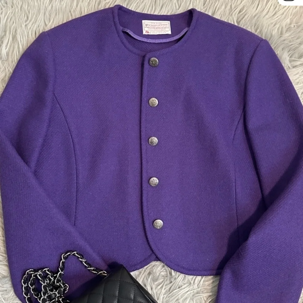 VINTAGE Pendleton Women’s Crop 100% Virgin Wool Jacket women’s size 14
